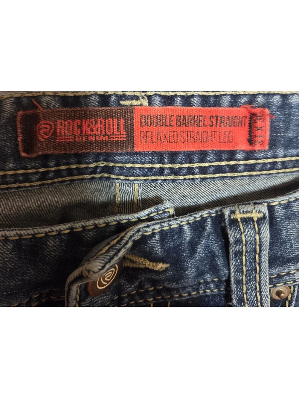 Rock & Roll Denim Jeans Men 31x30 Relaxed Double Barrel Straight Leg Western